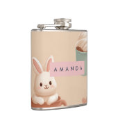 Gepersonaliseerde pastel macarons & amandelpatroon heupfles (Rechts)