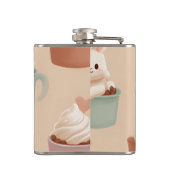 Gepersonaliseerde pastel macarons & amandelpatroon heupfles (Achterkant)