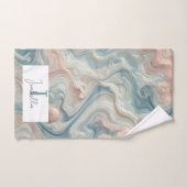 Gepersonaliseerde pastel marmeren badkamer handdoe bad handdoek (Handdoek)
