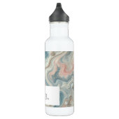 Gepersonaliseerde pastel marmeren waterfles waterfles  (Rechts)