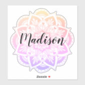 Gepersonaliseerde Pastel Ombre Bloem Mandala Stick Sticker (Vel)