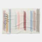 Gepersonaliseerde pastel penseelstreken  theedoek (Horizontaal)