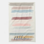 Gepersonaliseerde pastel penseelstreken  theedoek (Verticaal)
