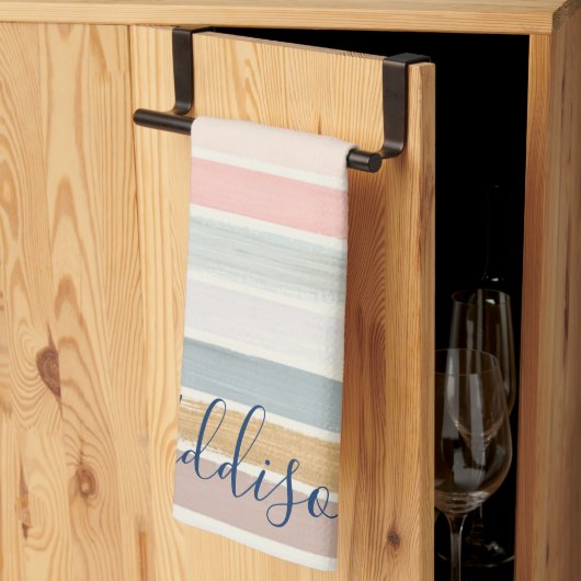 Gepersonaliseerde pastel penseelstreken  theedoek (Derde Gevouwen)