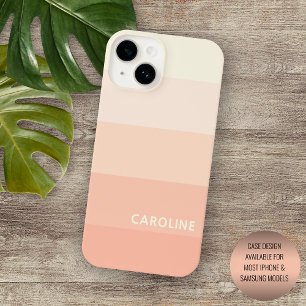 Gepersonaliseerde Pastel Perzik Koraal Oranje Stre Case-Mate iPhone 14 Hoesje