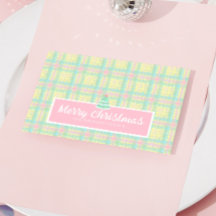 Gepersonaliseerde Pastel Plaid Kerstmis