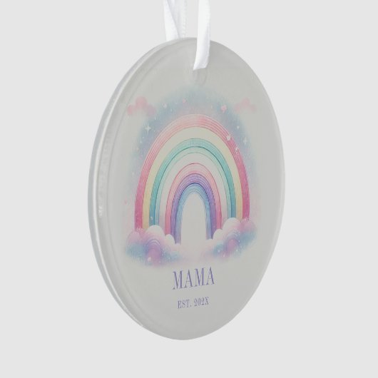 Gepersonaliseerde Pastel Rainbow Acryl Ornament (voorkant)