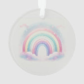 Gepersonaliseerde Pastel Rainbow Acryl Ornament (achterkant)