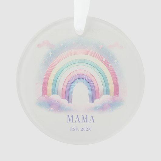 Gepersonaliseerde Pastel Rainbow Acryl Ornament (voorkant)
