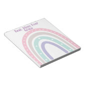 Gepersonaliseerde Pastel Rainbow Boho terug naar s Notitieblok (Schuin)