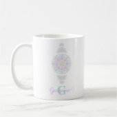 Gepersonaliseerde Pastel Rainbow Sierstip Mandala Koffiemok (Links)