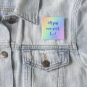 Gepersonaliseerde Pastel Rainbow Square Button (In situ)