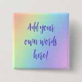 Gepersonaliseerde Pastel Rainbow Square Button (Voorkant)