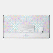 Gepersonaliseerde Pastel Regenboog Bloemen Mandala Bureaumat (Keyboard & Muis)