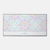 Gepersonaliseerde Pastel Regenboog Bloemen Mandala Bureaumat (Voorkant)