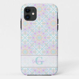 Gepersonaliseerde Pastel Regenboog Bloemen Mandala Case-Mate iPhone Case