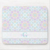 Gepersonaliseerde Pastel Regenboog Bloemen Mandala Muismat (Voorkant)