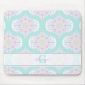 Gepersonaliseerde Pastel Regenboog Bloemen Mandala Muismat (Voorkant)