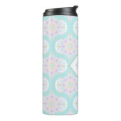 Gepersonaliseerde Pastel Regenboog Bloemen Mandala Thermosbeker (Gedraaid links)
