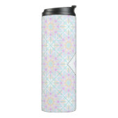Gepersonaliseerde Pastel Regenboog Bloemen Mandala Thermosbeker (Gedraaid links)