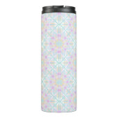 Gepersonaliseerde Pastel Regenboog Bloemen Mandala Thermosbeker (Achterkant)