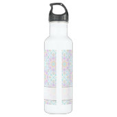 Gepersonaliseerde Pastel Regenboog Bloemen Mandala Waterfles (Achterkant)