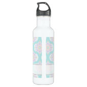 Gepersonaliseerde Pastel Regenboog Bloemen Mandala Waterfles (Achterkant)