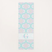 Gepersonaliseerde Pastel Regenboog Bloemen Mandala Yogamat (Voorkant)