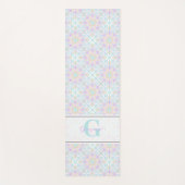 Gepersonaliseerde Pastel Regenboog Bloemen Mandala Yogamat (Voorkant)