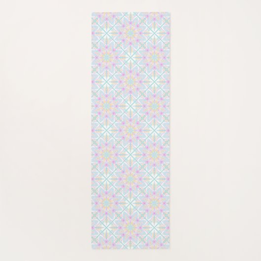 Gepersonaliseerde Pastel Regenboog Bloemen Mandala Yogamat (Achterkant)