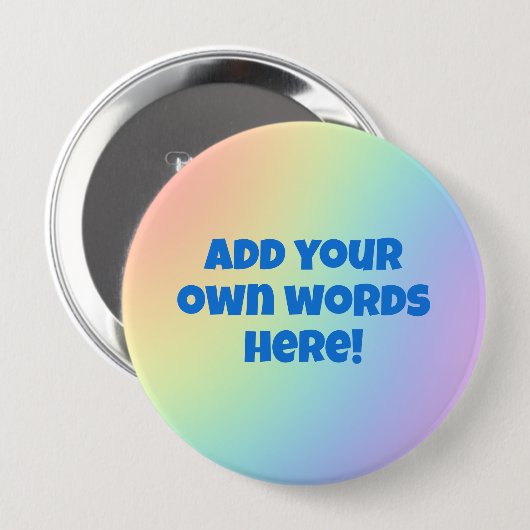 Gepersonaliseerde pastel regenboog Button (Voorkant /achterkant)