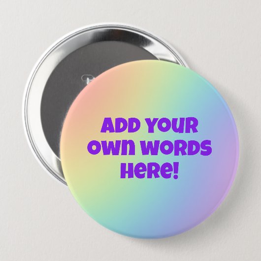 Gepersonaliseerde pastel regenboog Button (Voorkant /achterkant)
