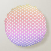 Gepersonaliseerde Pastel Regenboog Polka Dots Rond Kussen (Achterkant)