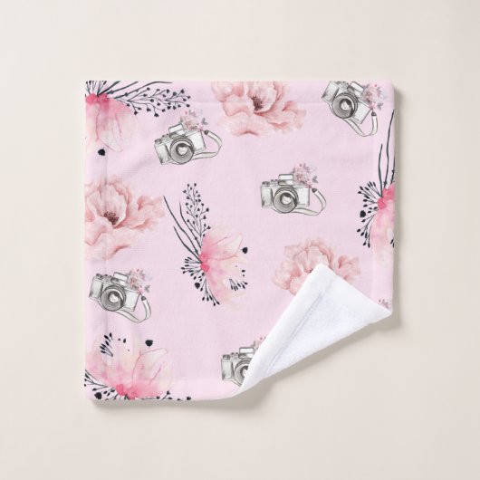 Gepersonaliseerde pastel Roos Bad Handdoek (Wasdoekje)