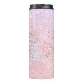 Gepersonaliseerde pastel roze blauw glitter thermosbeker (Achterkant)