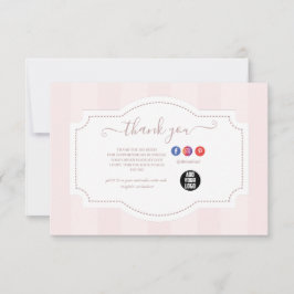 Gepersonaliseerde pastel roze cake bakkerij bedankkaart