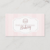 Gepersonaliseerde pastel roze cake bakkerij visitekaartje (Voorkant)
