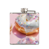 Gepersonaliseerde Pastel Roze Donut Glans Heupfles (Achterkant)