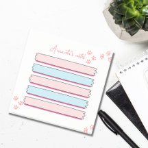 Gepersonaliseerde pastel roze en blauwe post het m