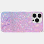 Gepersonaliseerde Pastel Roze Glitter - Initialen Case-Mate iPhone Case (Achterkant (horizontaal))