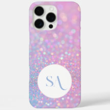 Gepersonaliseerde Pastel Roze Glitter iPhone Case