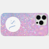 Gepersonaliseerde Pastel Roze Glitter iPhone Case (Achterkant (horizontaal))