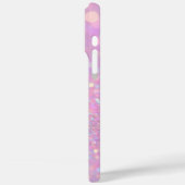 Gepersonaliseerde Pastel Roze Glitter iPhone Case (Achterkant / Links)