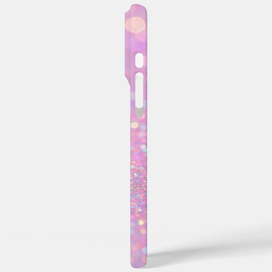 Gepersonaliseerde Pastel Roze Glitter iPhone Case (Achterkant / Links)