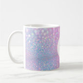 Gepersonaliseerde Pastel Roze Glitter Mok met Mono (Links)