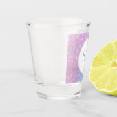 Gepersonaliseerde Pastel Roze Glitter Shot Glas (Links)