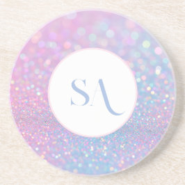 Gepersonaliseerde Pastel Roze Glitter Zandsteen On Onderzetter