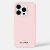 "Gepersonaliseerde Pastel Roze iPhone Case met Cus (Achterkant)