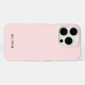 "Gepersonaliseerde Pastel Roze iPhone Case met Cus (Achterkant (horizontaal))