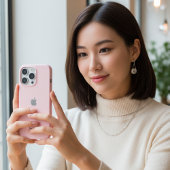 Gepersonaliseerde Pastel Roze iPhone Case met Cust Hoesje